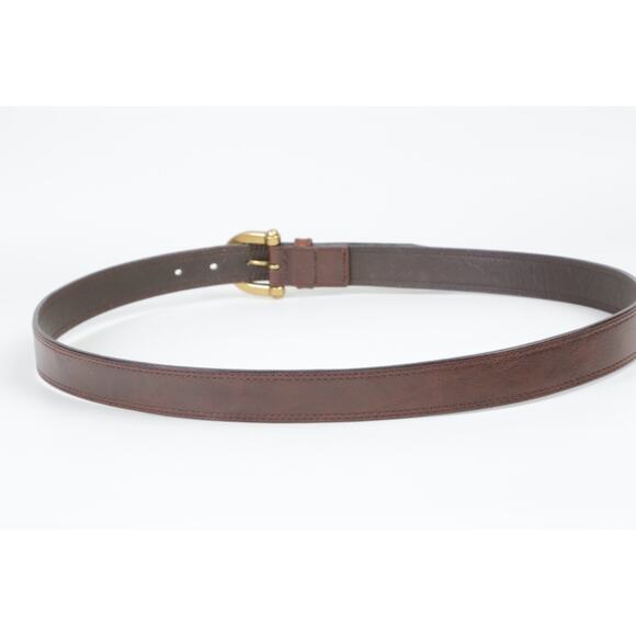 Vintage Fossil Belt Brown Leather Brass Horseshoe Buckle Size L Boho main image 8
